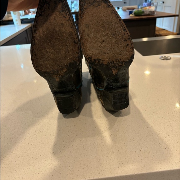 Western Leather Cowboy Boots - Black and Tan - Picture 8 of 13